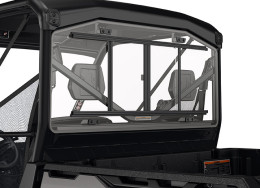 Rear glass window with sliding panel